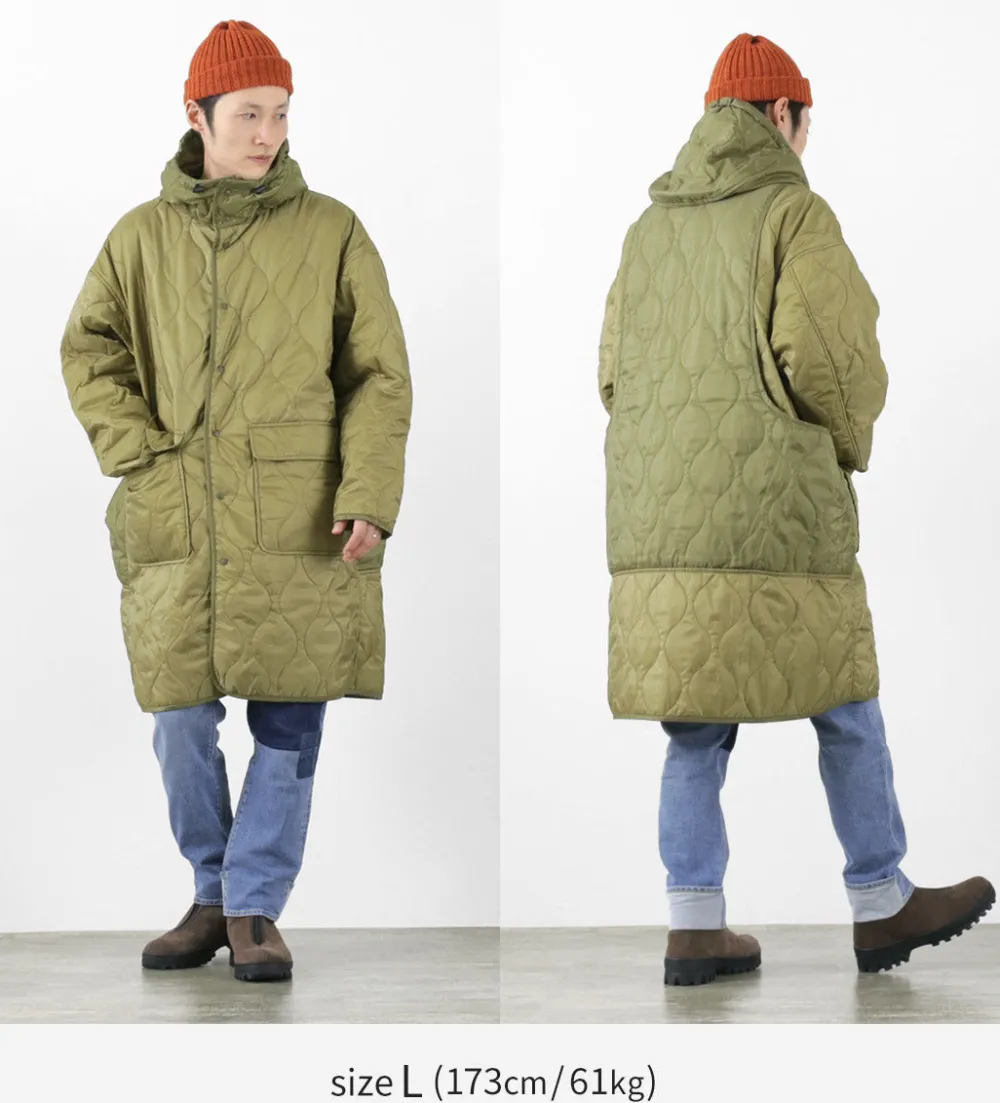 REMI RELIEF Coats^/ Nylon Rip Gourd Quilted Coat Hoodie