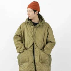 REMI RELIEF Coats^/ Nylon Rip Gourd Quilted Coat Hoodie