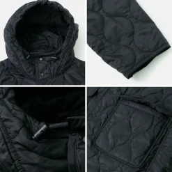REMI RELIEF Coats^/ Nylon Rip Gourd Quilted Coat Hoodie