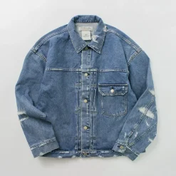 REMI RELIEF Jackets^/ 14OZ DENIM 1st JKT (repaired) blue