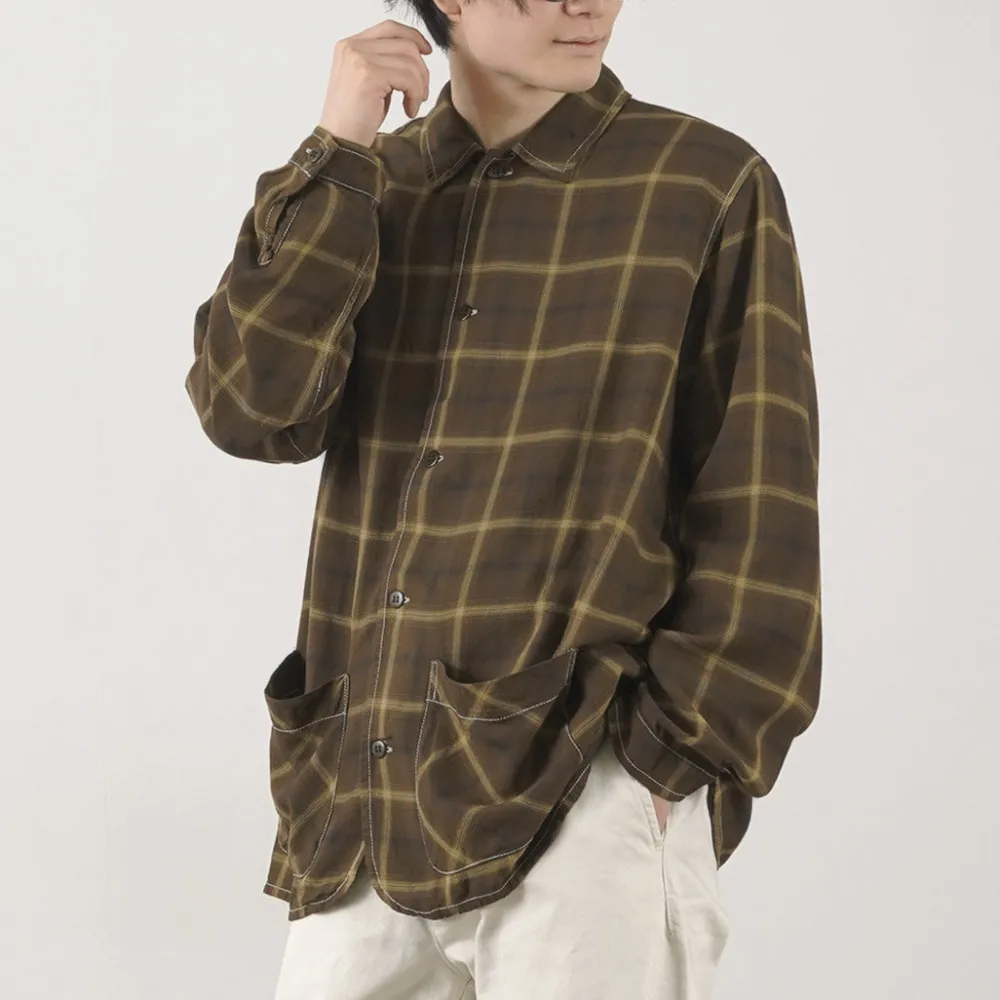 REMI RELIEF Shirts^/ Rayon Plaid Shirt