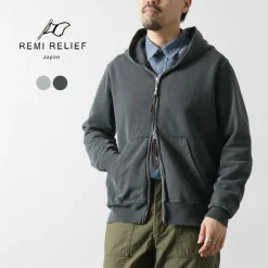 REMI RELIEF Sweatshirts^/ SP processing Pile-lining ZIP Hoodie (Plain)