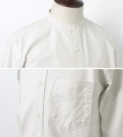 ROCOCO Shirts^/ American Ox Band Collar Shirt