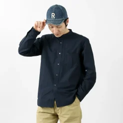 ROCOCO Shirts^/ American Ox Band Collar Shirt
