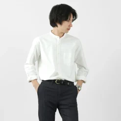 ROCOCO Shirts^/ American Ox Band Collar Shirt