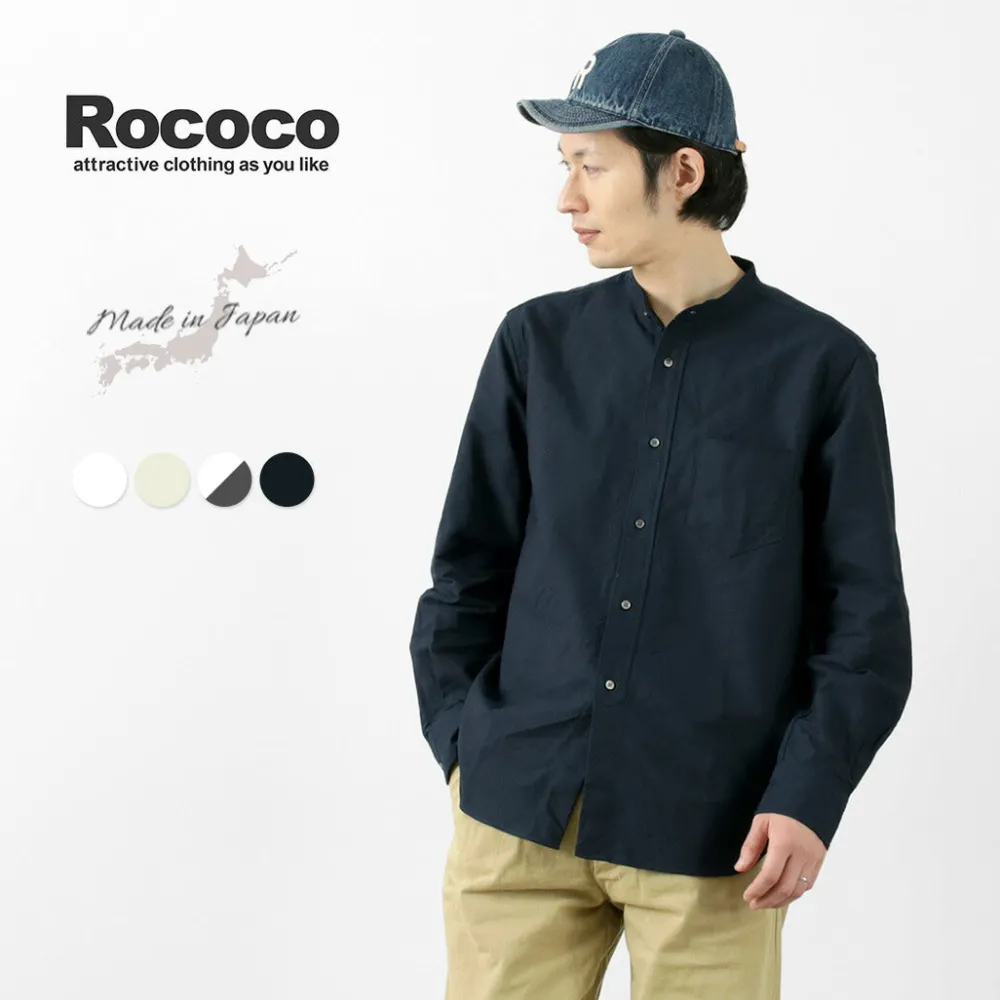 ROCOCO Shirts^/ American Ox Band Collar Shirt