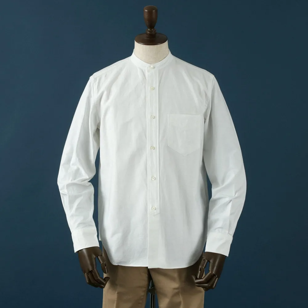 ROCOCO Shirts^/ American Ox Band Collar Shirt