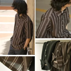 ROCOCO Shirts^/ Cupro linen woven poloshirt