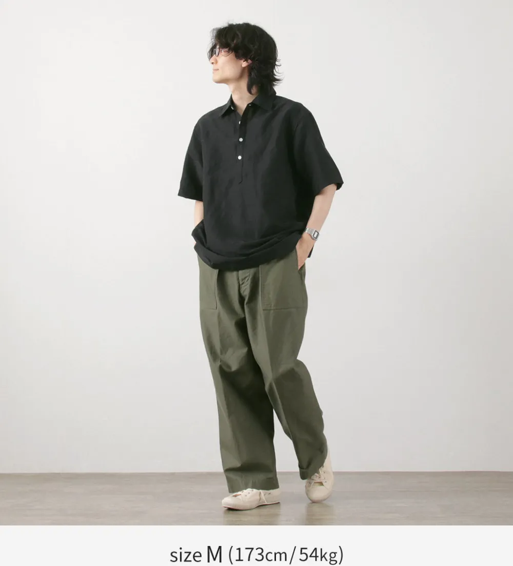 ROCOCO Shirts^/ Cupro linen woven poloshirt