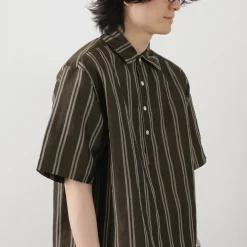 ROCOCO Shirts^/ Cupro linen woven poloshirt