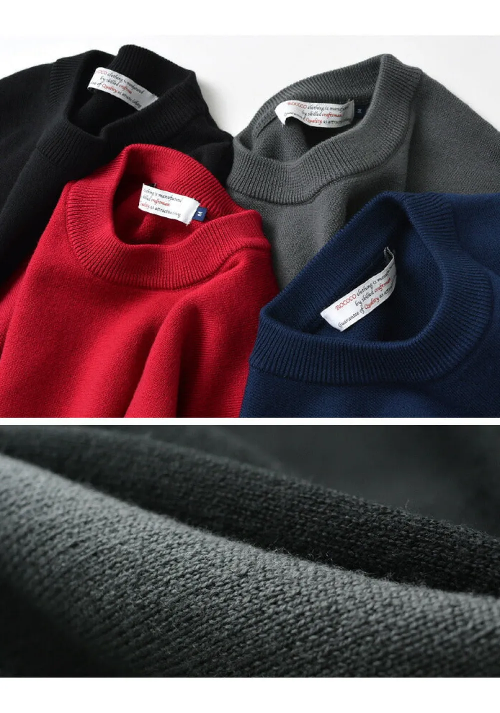 ROCOCO Knits^/ Extra Fine Merino 25oz Heavyweight Crew