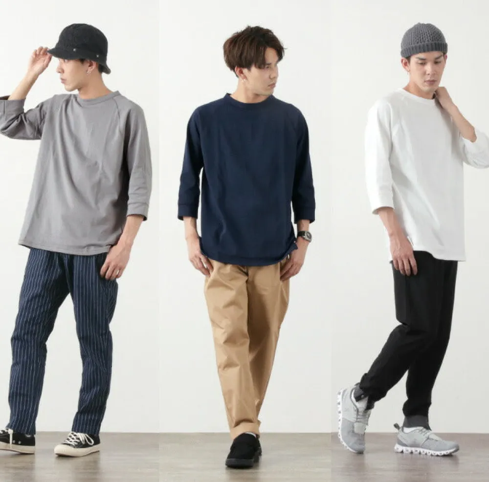 ROCOCO T-Shirts^/ Hemmed Jersey Cotton Crew Neck Cut & Sew