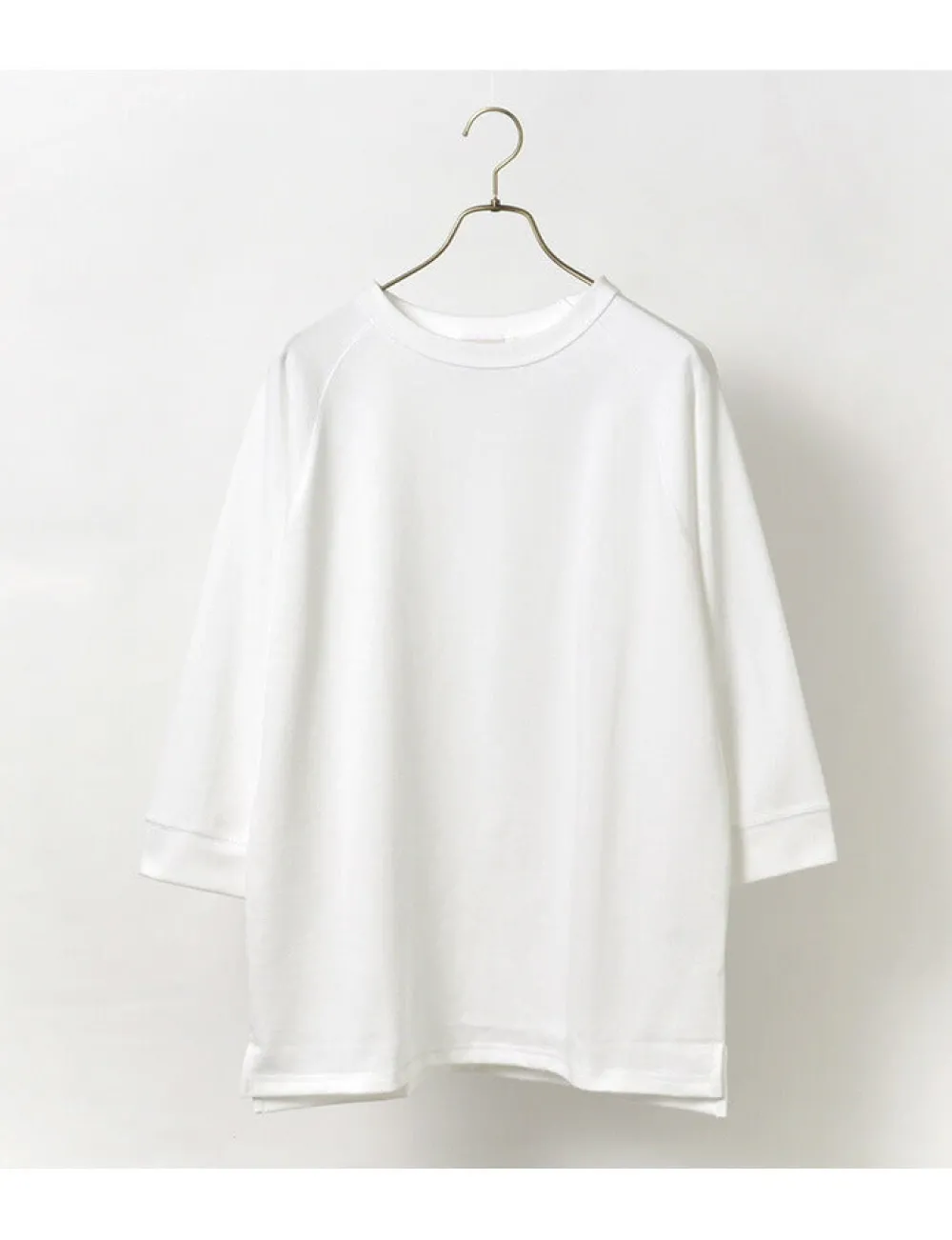 ROCOCO T-Shirts^/ Hemmed Jersey Cotton Crew Neck Cut & Sew