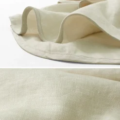 ROCOCO T-Shirts^/ Linen cloth Henley Neck T-Shirt