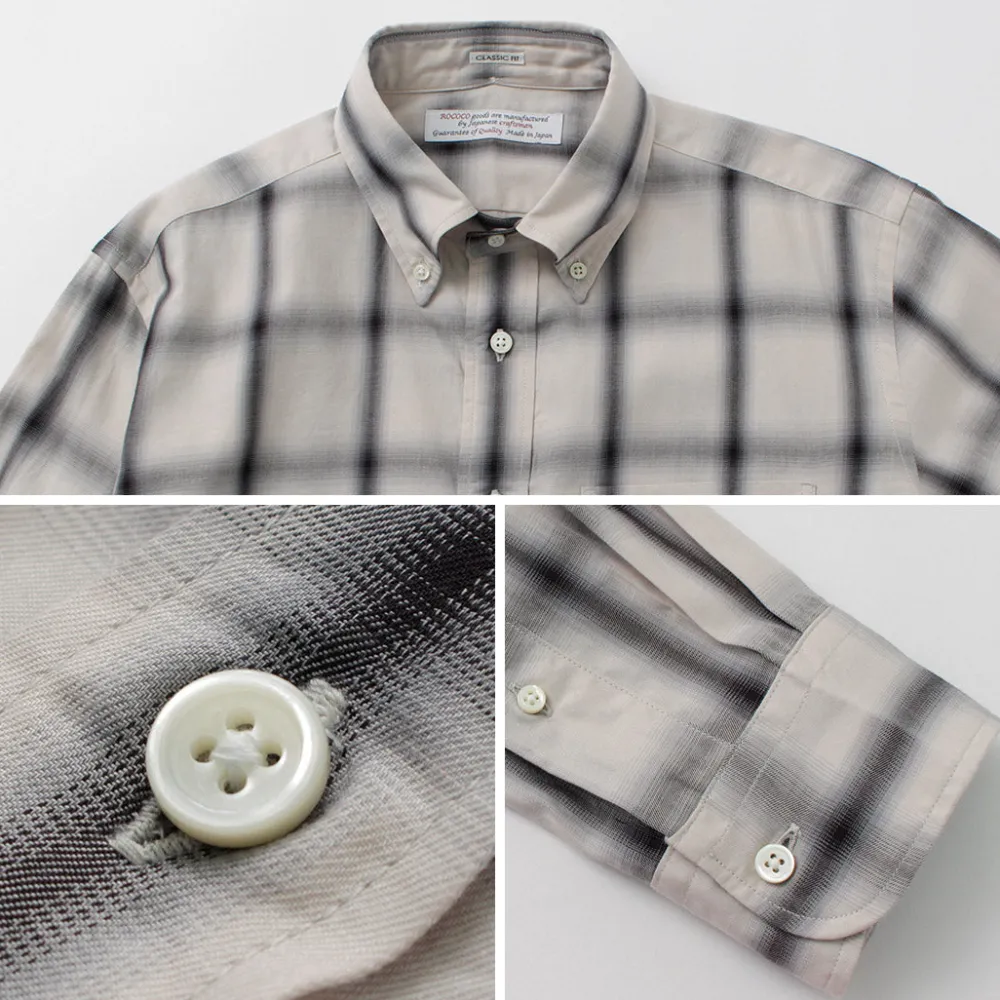 ROCOCO Shirts^/ Ombre Check Button Down Shirt Classic Fit
