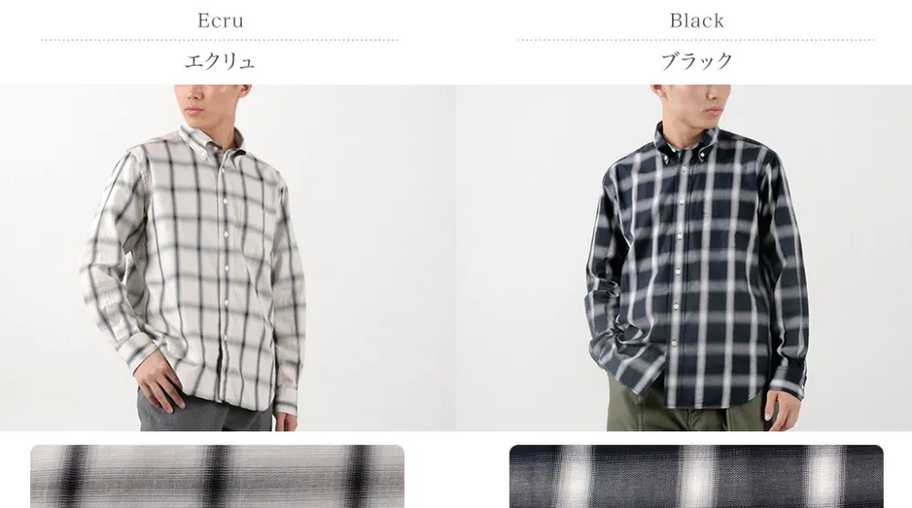 ROCOCO Shirts^/ Ombre Check Button Down Shirt Classic Fit