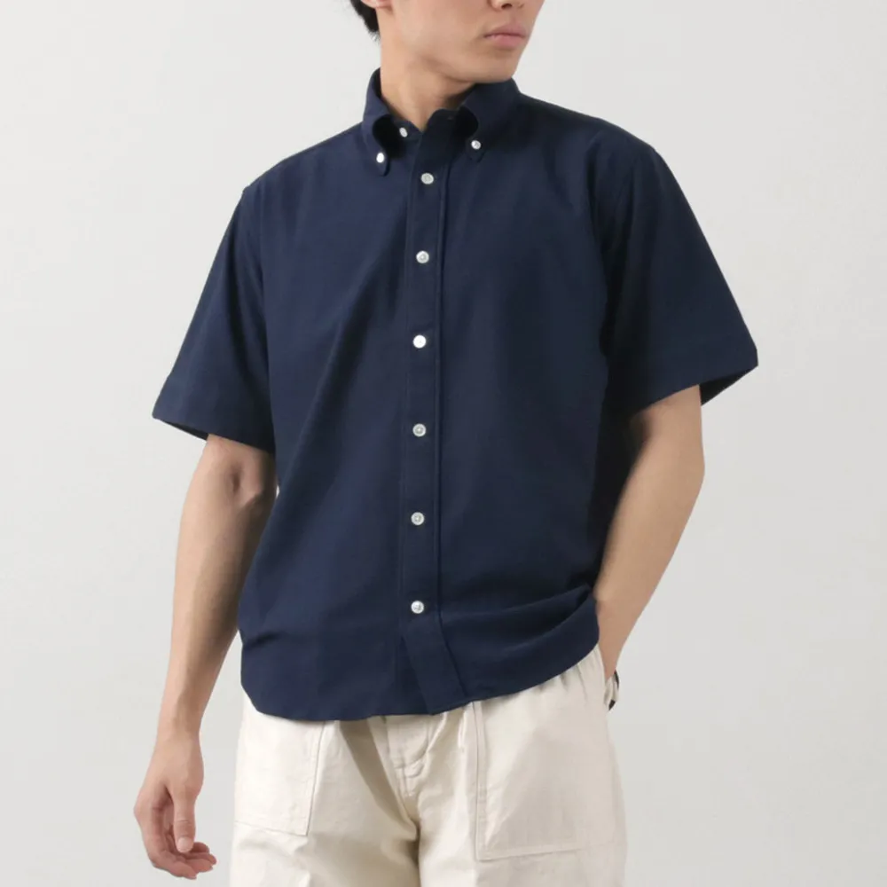 ROCOCO Shirts^/ Pique Short Sleeve Button Down Shirt