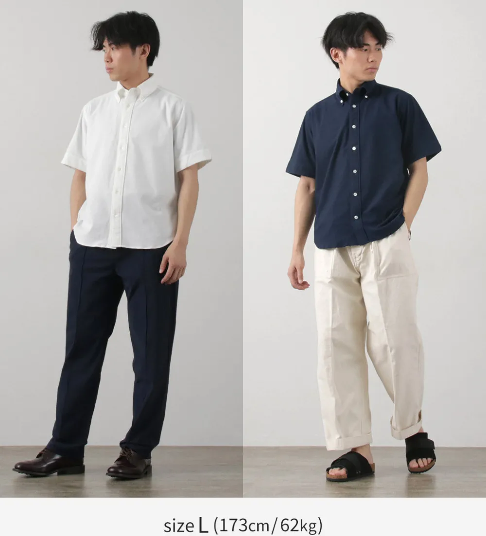 ROCOCO Shirts^/ Pique Short Sleeve Button Down Shirt