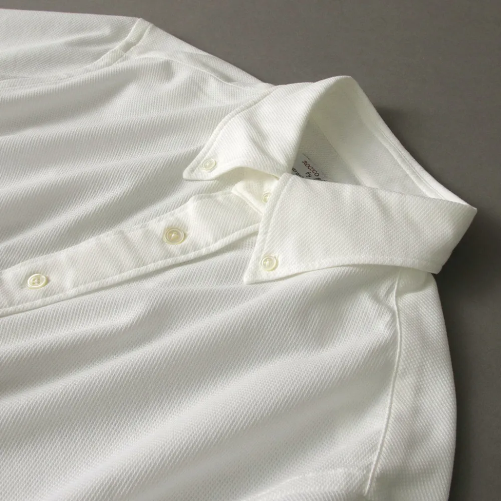ROCOCO Shirts^/ Pique Short Sleeve Button Down Shirt
