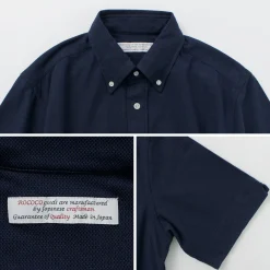 ROCOCO Shirts^/ Pique Short Sleeve Button Down Shirt