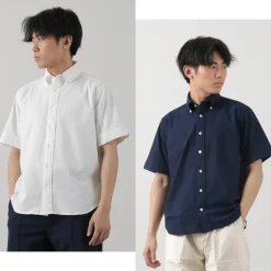 ROCOCO Shirts^/ Pique Short Sleeve Button Down Shirt