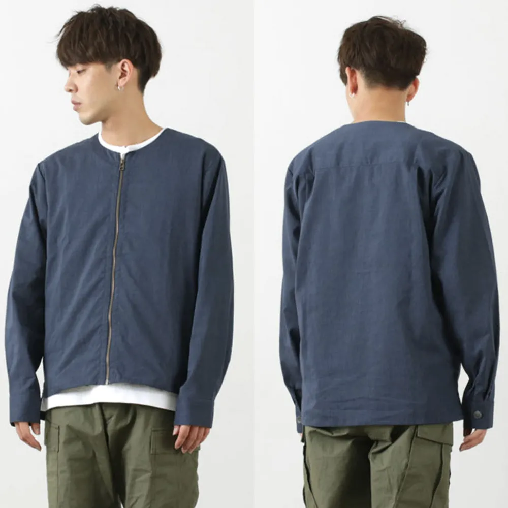 ROCOCO Cardigans^/ Polylammy Coolmax stretch collarless shirt cardigan