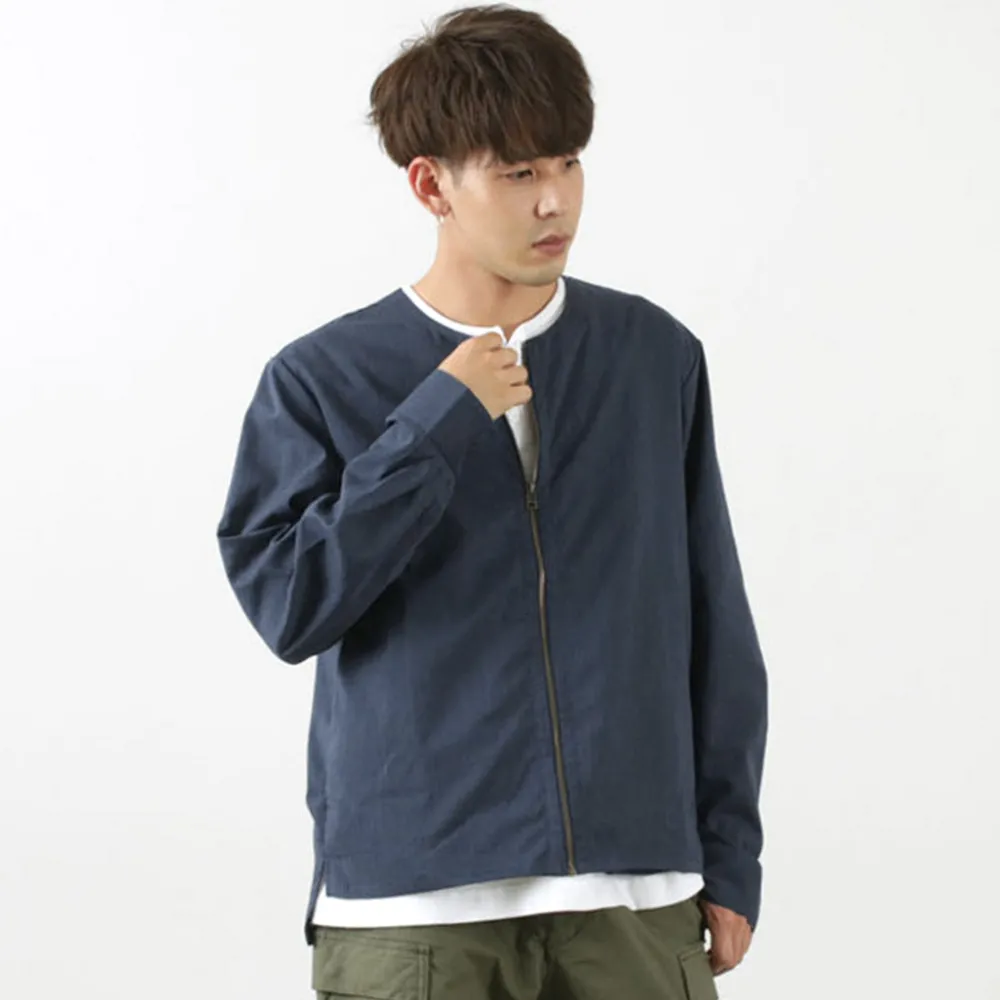 ROCOCO Cardigans^/ Polylammy Coolmax stretch collarless shirt cardigan