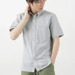 ROCOCO Shirts^/ Premium Oxford Short Sleeve Button Down Shirt