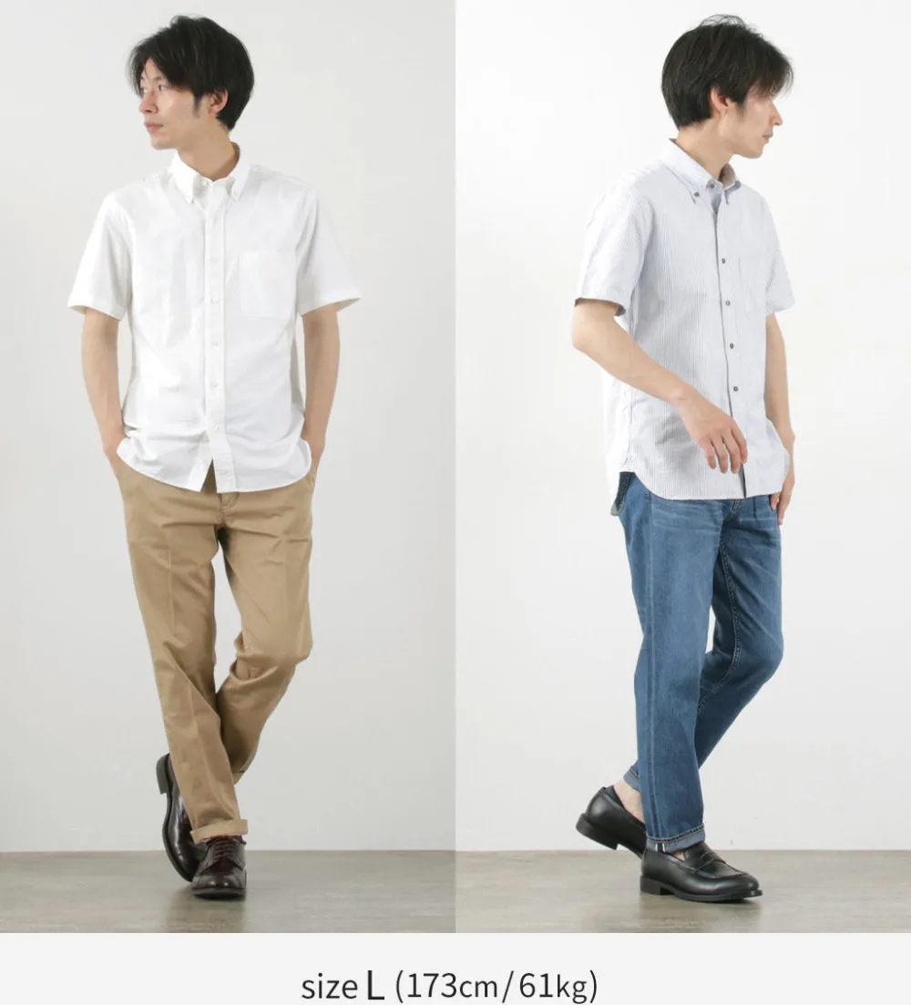 ROCOCO Shirts^/ Premium Oxford Short Sleeve Button Down Shirt