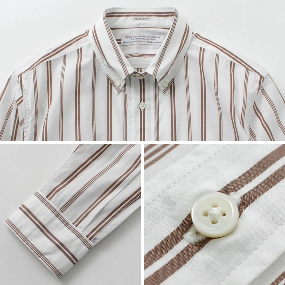 ROCOCO Shirts^/ Random Stripe Button Down Shirt Classic Fit