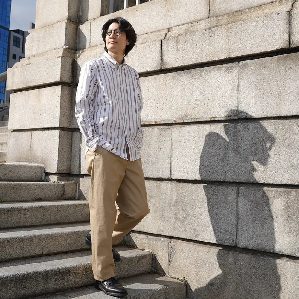 ROCOCO Shirts^/ Random Stripe Button Down Shirt Classic Fit