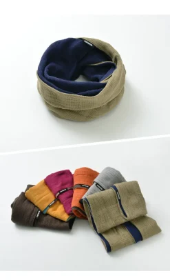 ROCOCO Scarfs^/ 2-Tone Snood Reversible Imabari Scarf