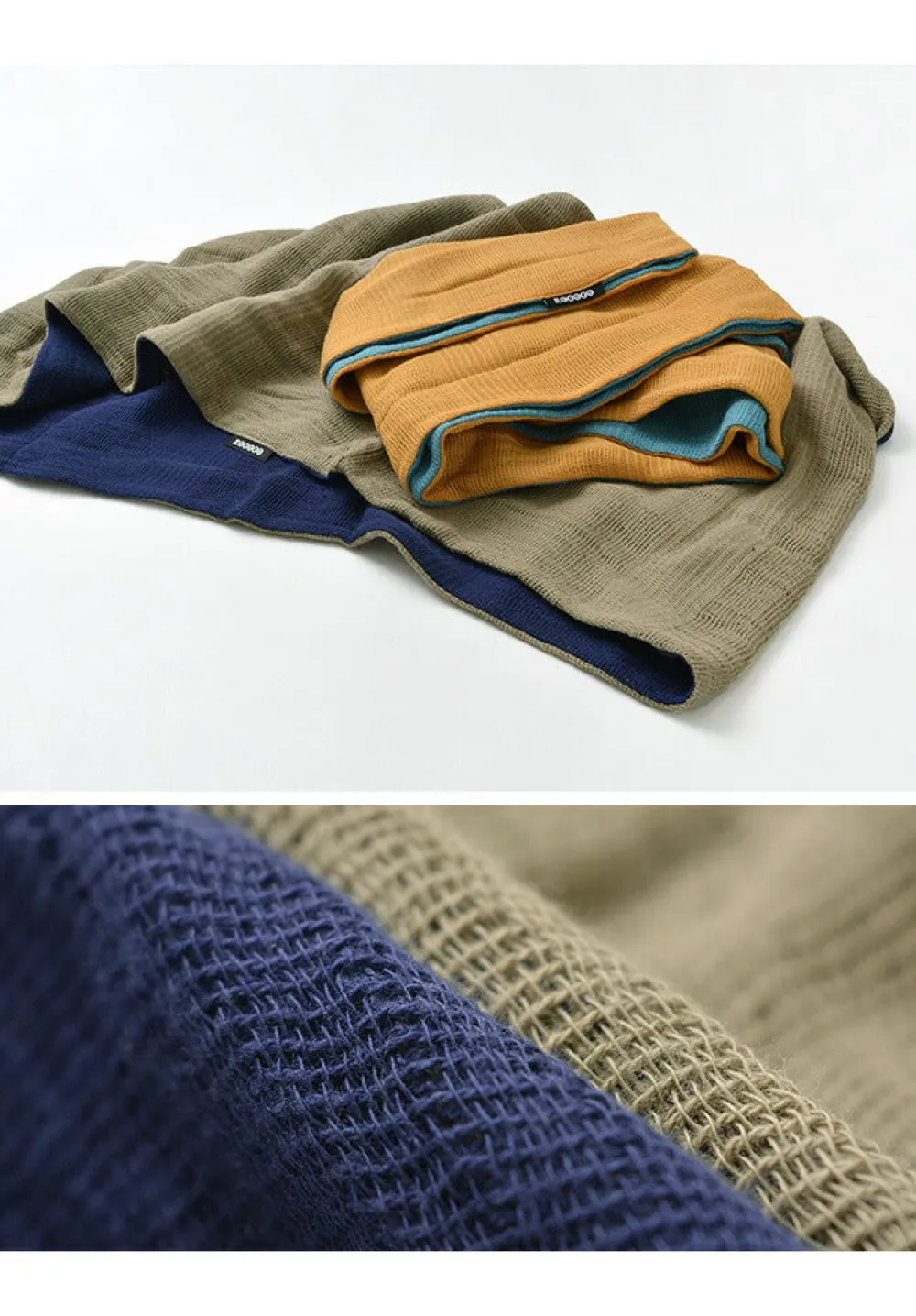 ROCOCO Scarfs^/ 2-Tone Snood Reversible Imabari Scarf