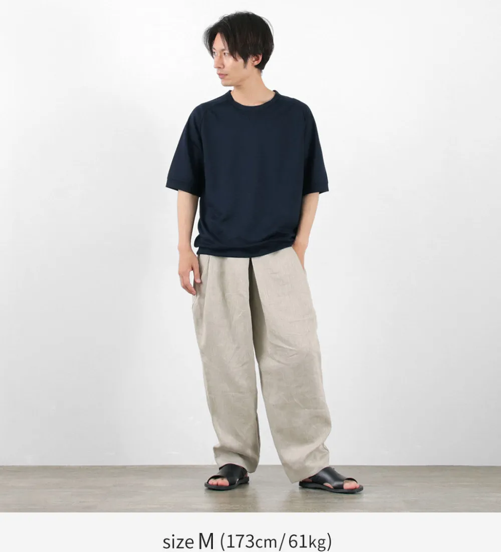 ROCOCO Trousers^/ Vintage Linen Wide Tucked Easy Pants