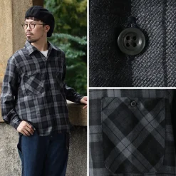 ROCOCO Shirts^/ Wool Open-Collared Shirt