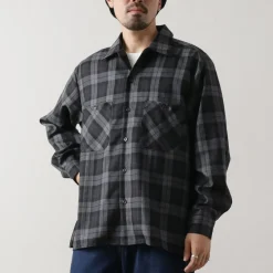 ROCOCO Shirts^/ Wool Open-Collared Shirt