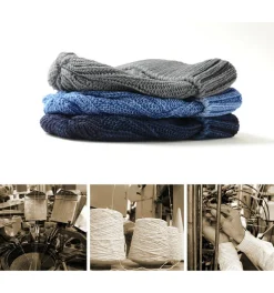 ROTOTO Hats^/ Aran Cable Indigo Wax Cap
