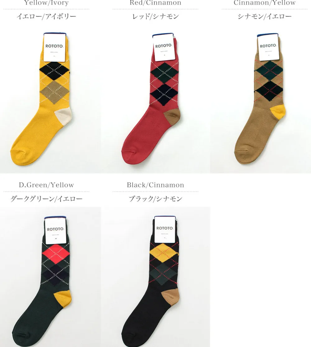 ROTOTO Socks^/ Argyle Crew Socks