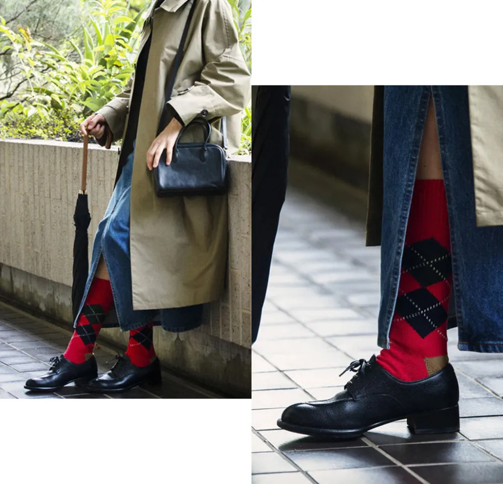 ROTOTO Socks^/ Argyle Crew Socks