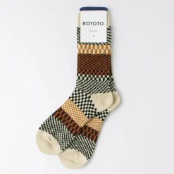 ROTOTO Socks^/ Check & Step Socks R1549