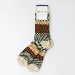 ROTOTO Socks^/ Check & Step Socks R1549