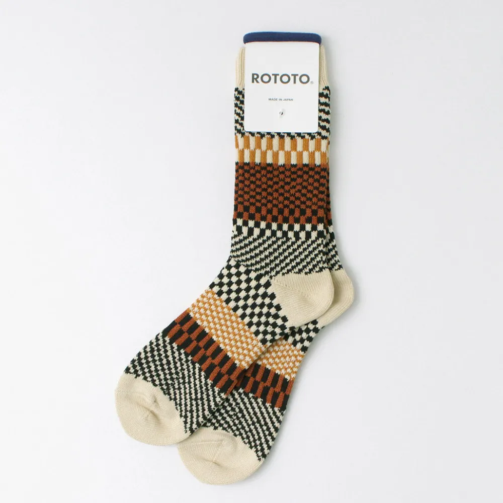 ROTOTO Socks^/ Check & Step Socks R1549
