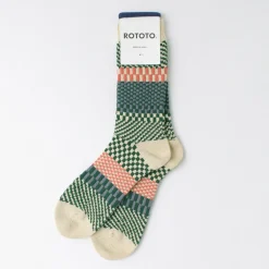 ROTOTO Socks^/ Check & Step Socks R1549