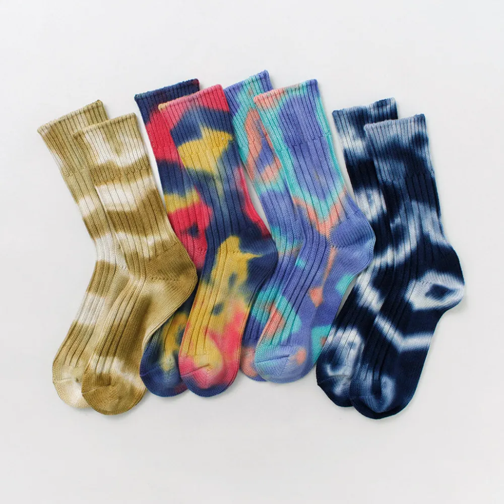ROTOTO Socks^/ Chunky rib crew socks Tie-dye