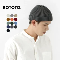 ROTOTO Hats^/ Cotton Roll Up Beanie
