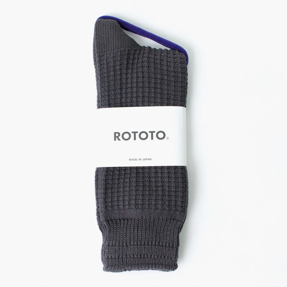 ROTOTO Socks^/ Cotton Waffle Crew Socks
