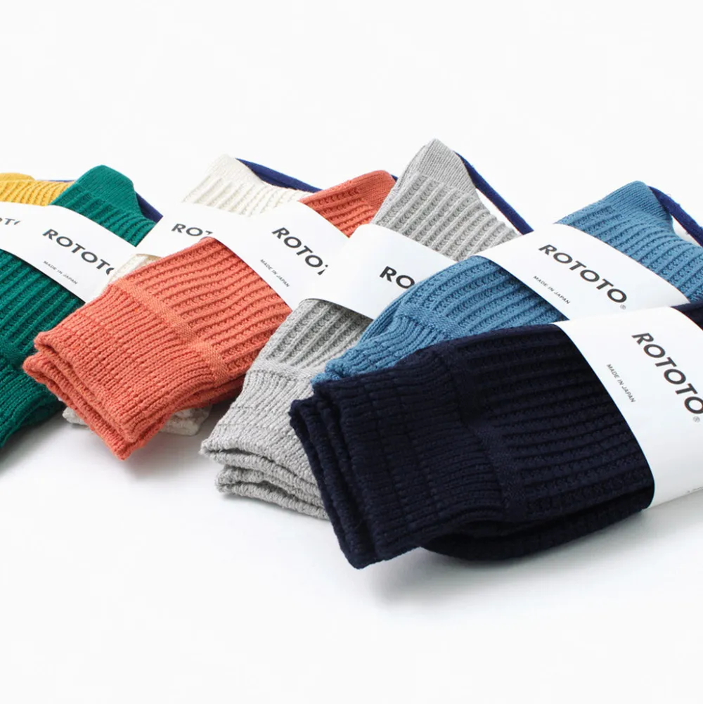 ROTOTO Socks^/ Cotton Waffle Crew Socks