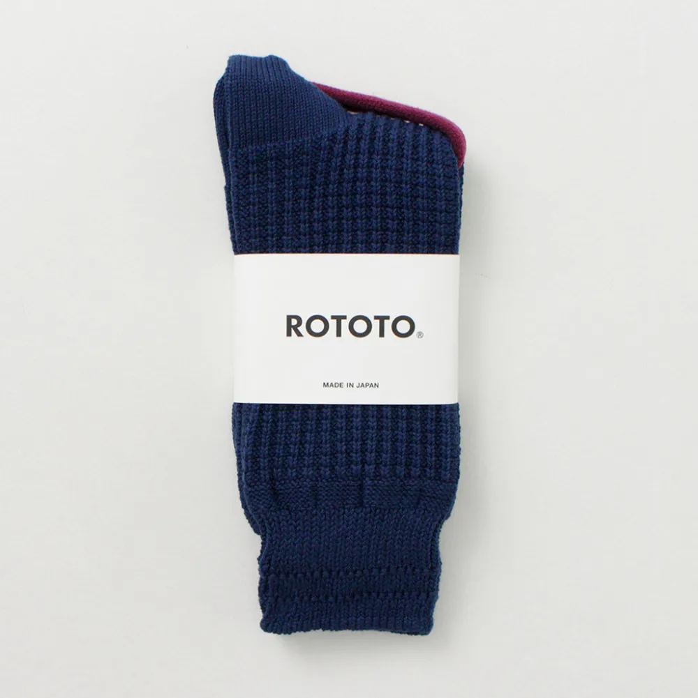 ROTOTO Socks^/ Cotton Waffle Crew Socks