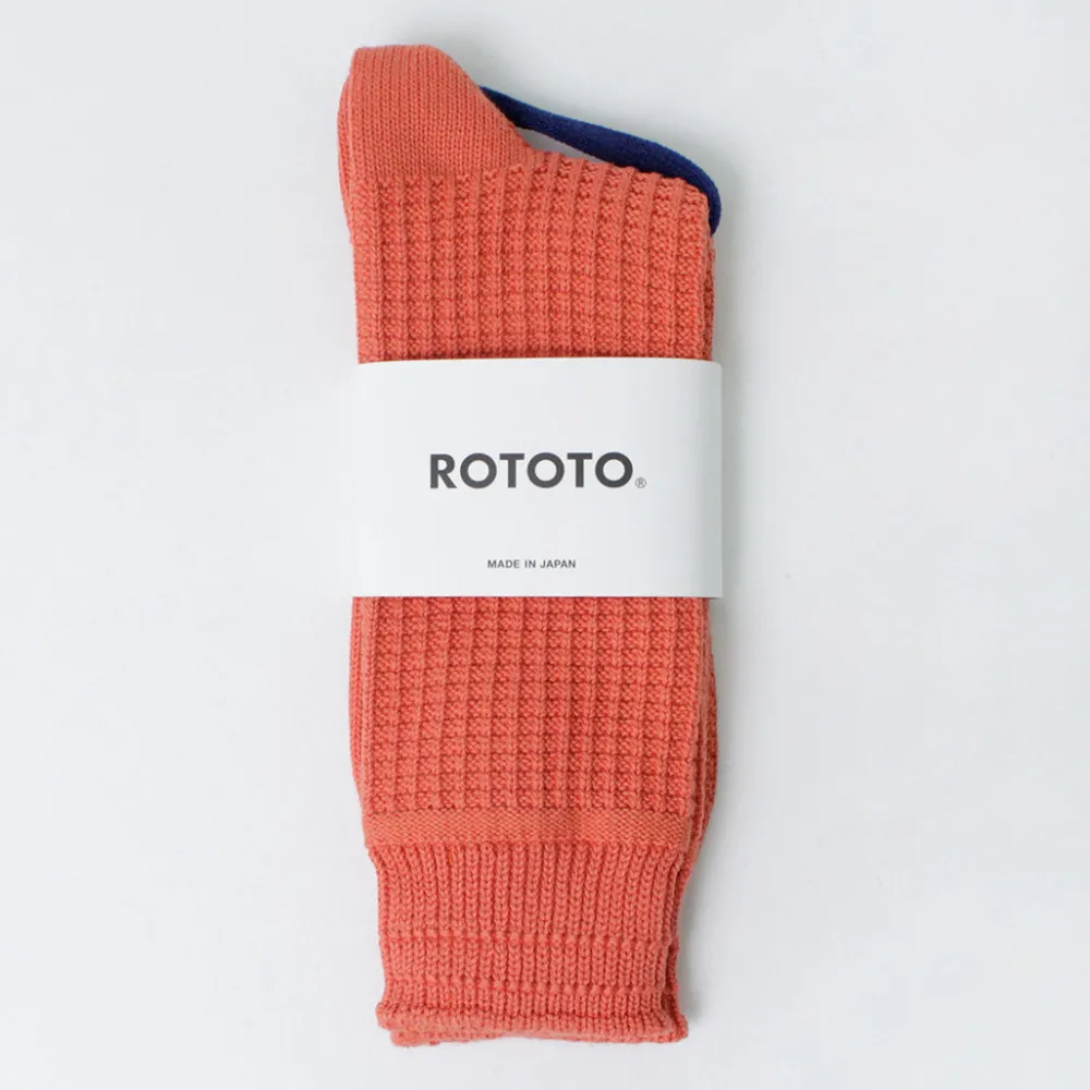 ROTOTO Socks^/ Cotton Waffle Crew Socks