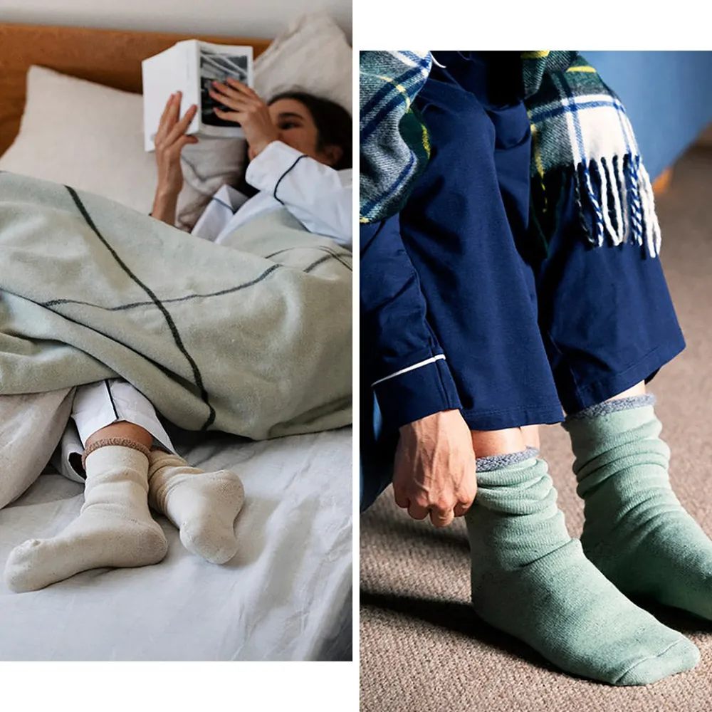 ROTOTO Socks^/ Double Face Cozy Sleeping Socks Extra Fine Merino